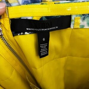 White House Black Market Yellow Floral strapless top